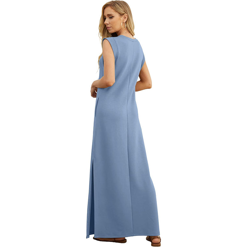 🔥SUMMER SALE 49% OFF⏰NEW CASUAL LOOSE SPLIT WRINKLE-FREE MAXI DRESS-3