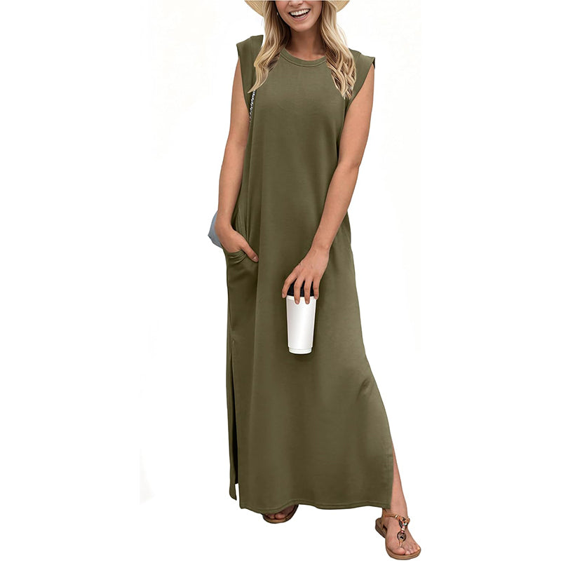 🔥SUMMER SALE 49% OFF⏰NEW CASUAL LOOSE SPLIT WRINKLE-FREE MAXI DRESS-6