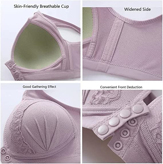 🎁Hot Sale 49% OFF⏳Front Button Breathable Skin-Friendly Cotton Bra-4