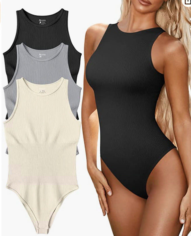 🎁LAST DAY 49% OFF🔥Sleeveless Halter Neck Bodysuits🎁BUY 2 GET 1 FREE🔥Only ￡6.66/each-2