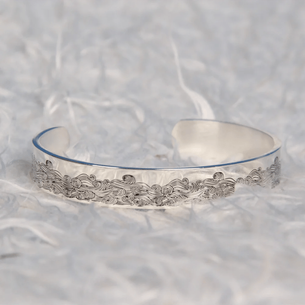 💖HOT SALE 75% OFF💖For Granddaughter I'll Always Be There For You Wave Cuff Bracelet-5