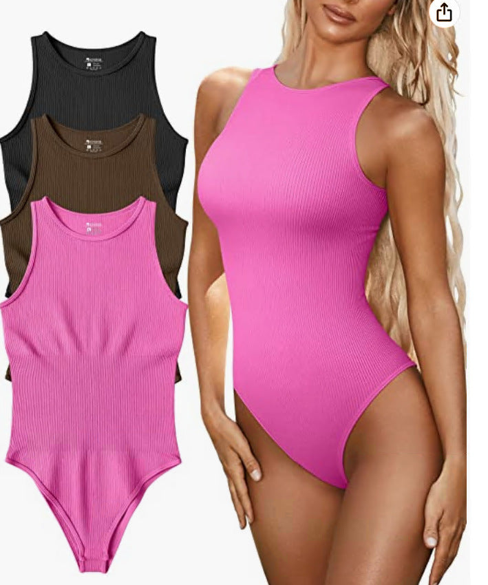 🎁LAST DAY 49% OFF🔥Sleeveless Halter Neck Bodysuits🎁BUY 2 GET 1 FREE🔥Only ￡6.66/each-6