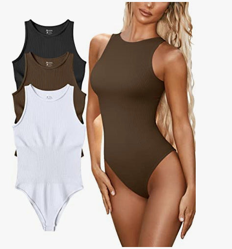 🎁LAST DAY 49% OFF🔥Sleeveless Halter Neck Bodysuits🎁BUY 2 GET 1 FREE🔥Only ￡6.66/each-7