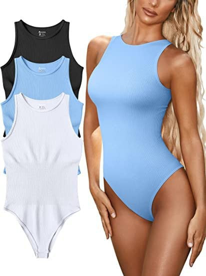 🎁LAST DAY 49% OFF🔥Sleeveless Halter Neck Bodysuits🎁BUY 2 GET 1 FREE🔥Only ￡6.66/each-10