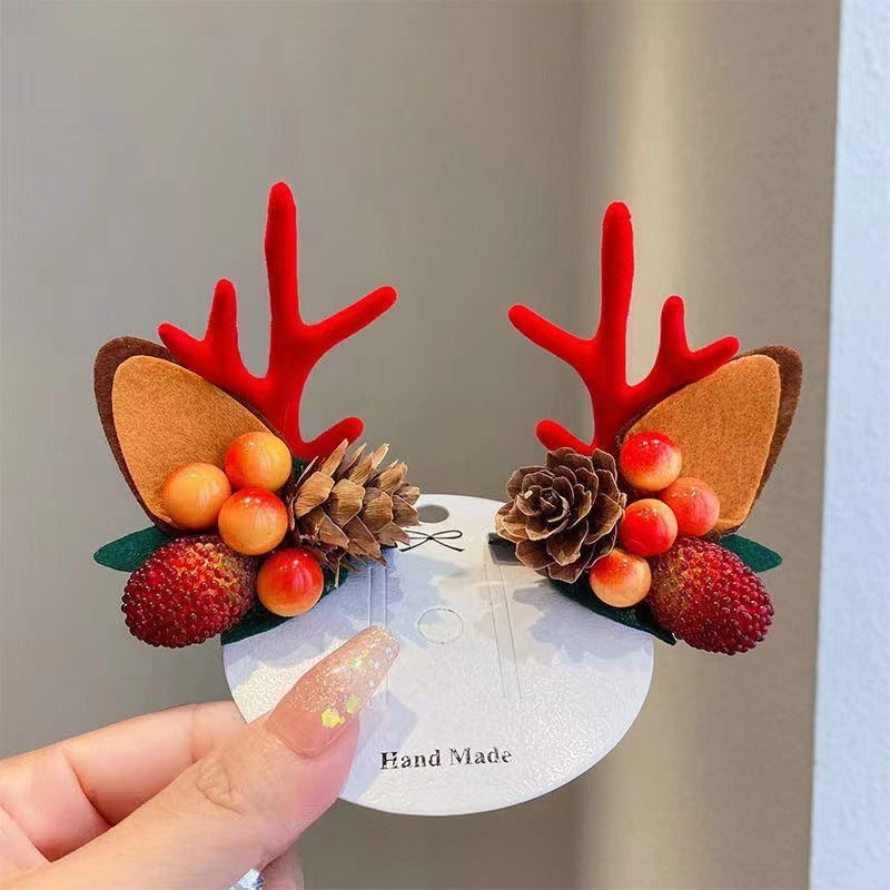 🎅🎄Christmas idea- 49% OFF🎁 Reindeer Antlers Xmas Hair Clip-4