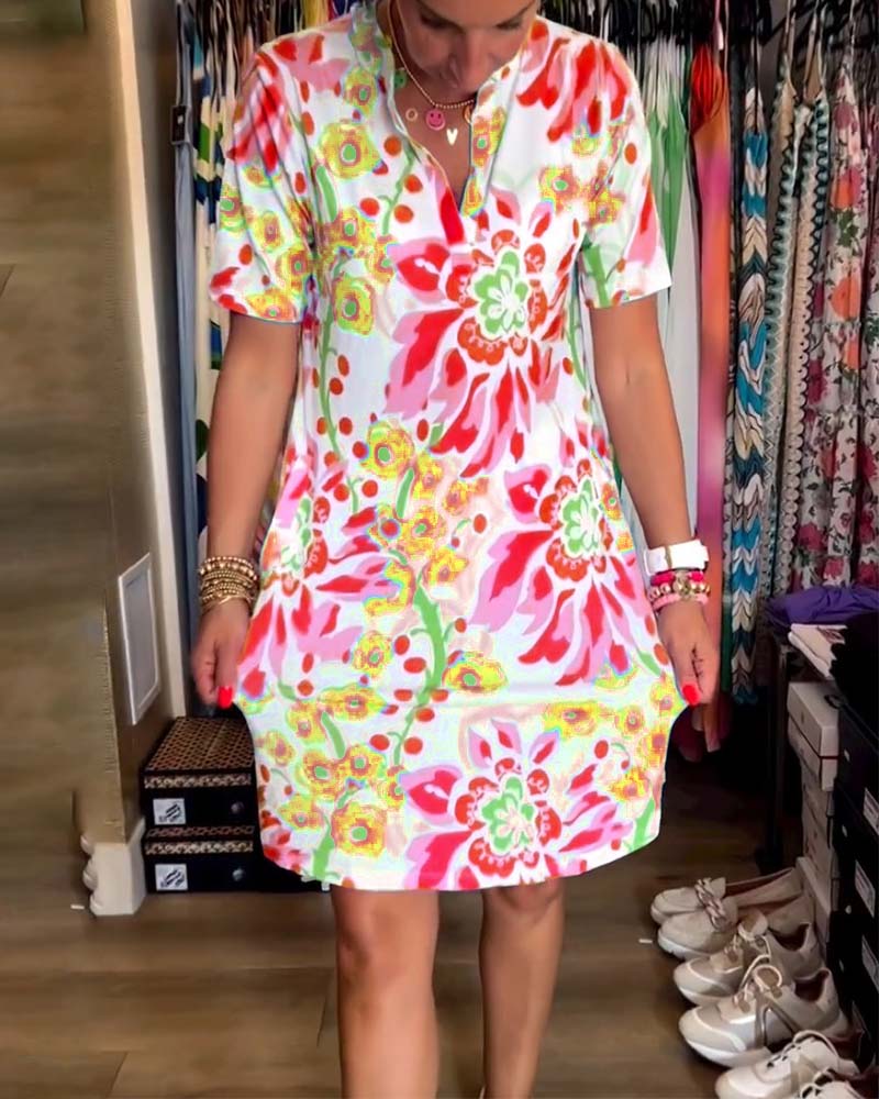 🔥Last Day Promotion 49% OFF -💃 Short Sleeved Dress With Floral Print-7