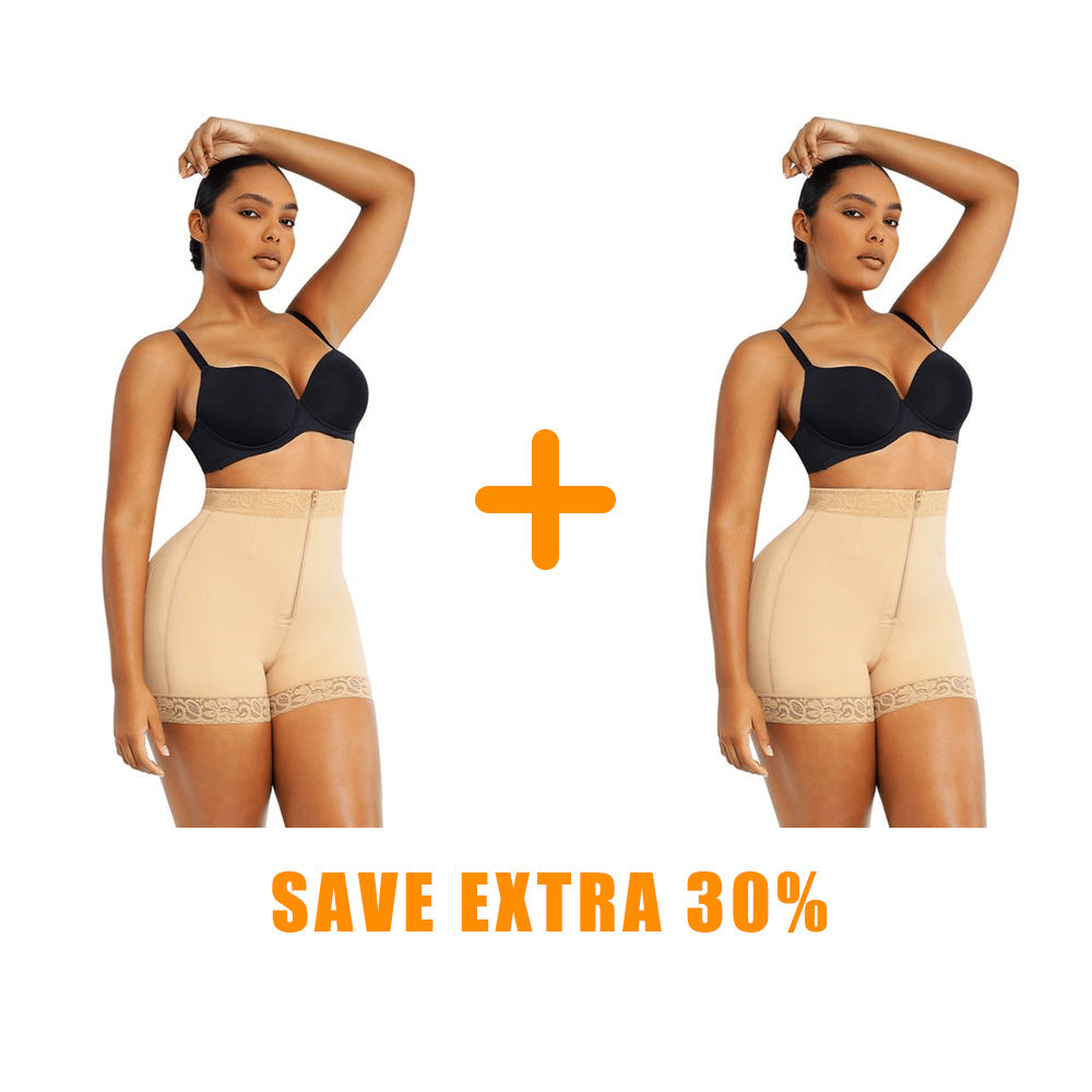 💃HOT SALE 49% OFF💞Lace Steel Boned Butt Enhancer Shorts Shapewear 4-17