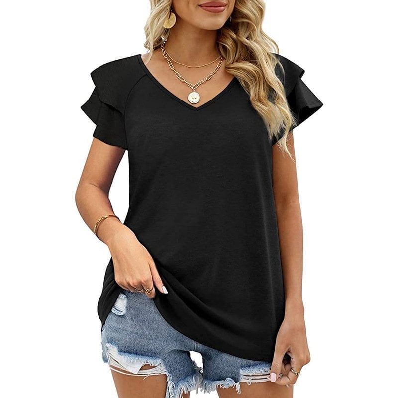 💥Hot Sale 49% OFF💥Women's Casual Ruffle Sleeve Summer Tops-10