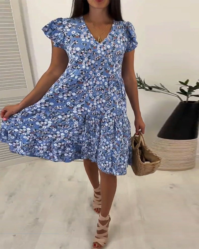 🔥Hot Sale 49% OFF💃Floral V-neck Sleeveless Vacation Dress-1