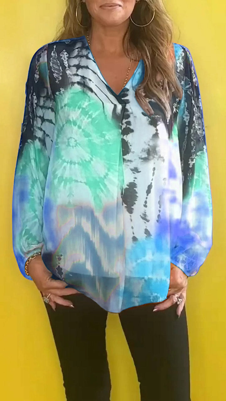 🔥SUMMER SALE 49% OFF🔥Casual V-neck Tie-dye Top-3