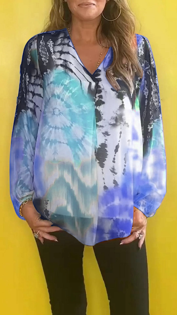 🔥SUMMER SALE 49% OFF🔥Casual V-neck Tie-dye Top-2