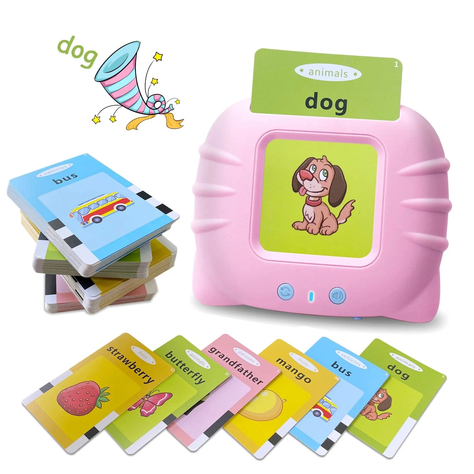 🔥HOT SALE-49% OFF🔥Audible Flashcard Device - Early Development Educational Device + Flashcards (112 Double sided cards)-3