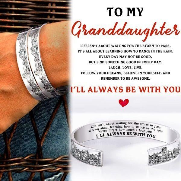 💖HOT SALE 75% OFF💖For Granddaughter I'll Always Be There For You Wave Cuff Bracelet-2