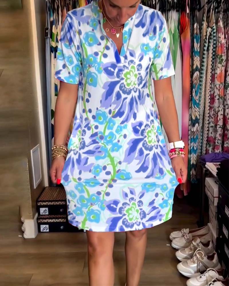 🔥Last Day Promotion 49% OFF -💃 Short Sleeved Dress With Floral Print-5