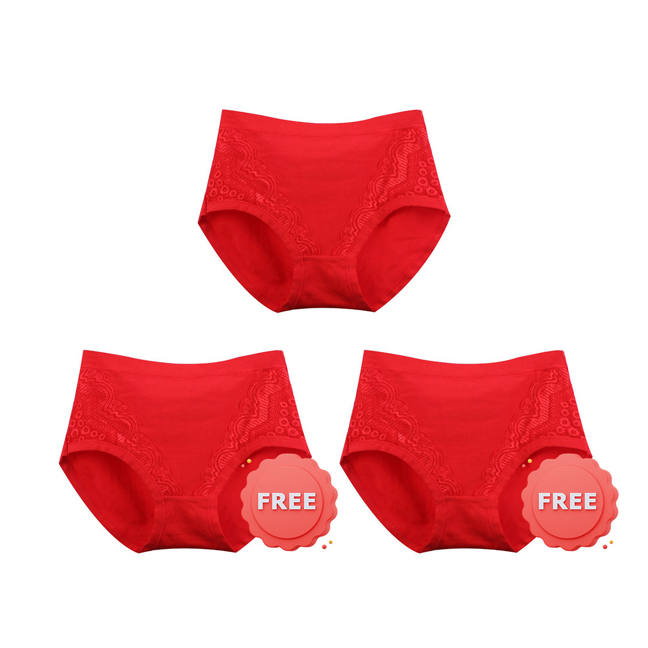 🩷✨️LAST DAY PROMOTION - BUY 1 GET 2 FREE!!🩷✨️2024 Plus Size High Waist Leak Proof Cotton Panties-17