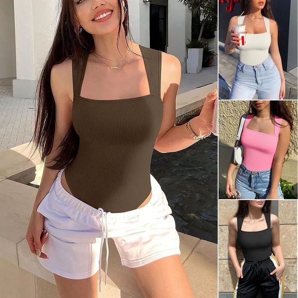 🔥HOT SALE 49% OFF🔥Racerback Wide Shoulder Straps Seamless Bodysuit