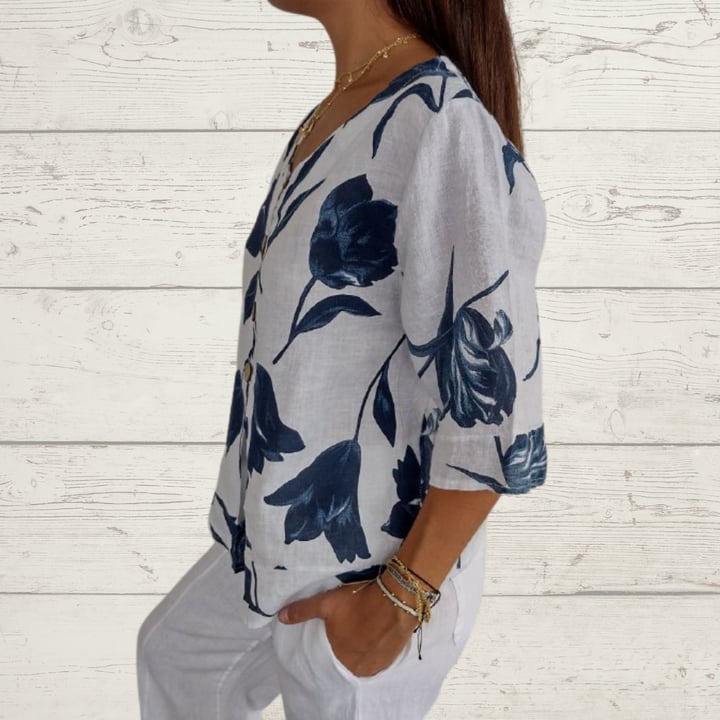 💕Hot Sale 70% OFF🌷Printed V-neck Tunic Top🌷-12