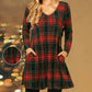 🎅Hot Sale 49% Off✨Loose Dress with Christmas Plaid Print-1