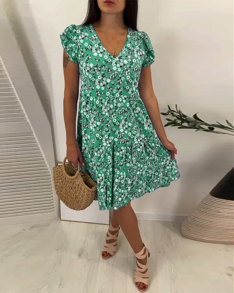 🔥Hot Sale 49% OFF💃Floral V-neck Sleeveless Vacation Dress-7