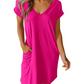 🔥SUMMER HOT SALE 49% OFF🔥V-neck T-shirt Dress with Pockets-1