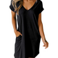 🔥SUMMER HOT SALE 49% OFF🔥V-neck T-shirt Dress with Pockets