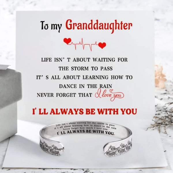 💖HOT SALE 75% OFF💖For Granddaughter I'll Always Be There For You Wave Cuff Bracelet-1