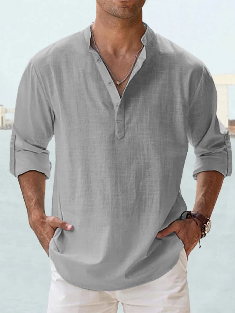 🔥LAST DAY SALE 49% OFF🔥Men's Cotton Linen Casual Long Sleeve Shirt-12