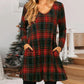 🎅Hot Sale 49% Off✨Loose Dress with Christmas Plaid Print-4