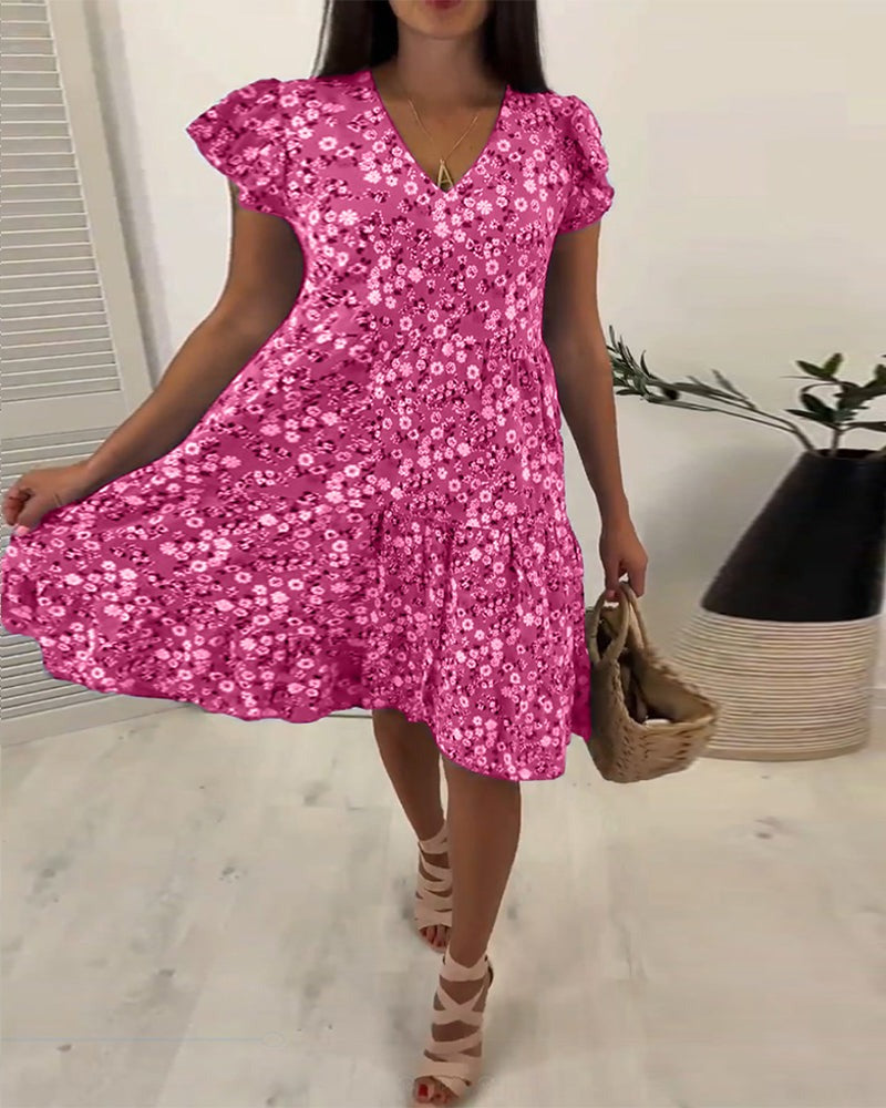 🔥Hot Sale 49% OFF💃Floral V-neck Sleeveless Vacation Dress-5