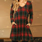 🎅Hot Sale 49% Off✨Loose Dress with Christmas Plaid Print-5