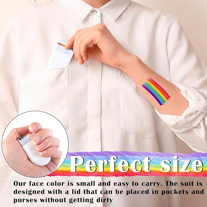 🏳‍🌈BUY 1 GET 1 FREE 😍!!!EACH ONLY NEED ￡1.59🏳‍🌈Rainbow Face Body Paint-11