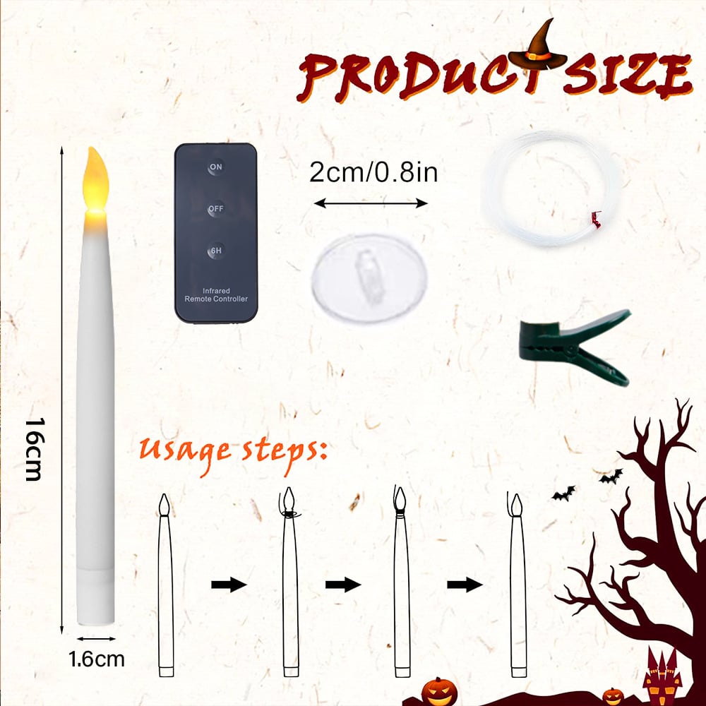 😮Hot Sale 49% Off🎁Halloween Decorations-Floating Candles with Wand🔥-3