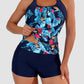 🩱Hot Sale 49% OFF👙Tankini Swimsuits Tummy Control Two Piece Blouson Bathing Suit-8