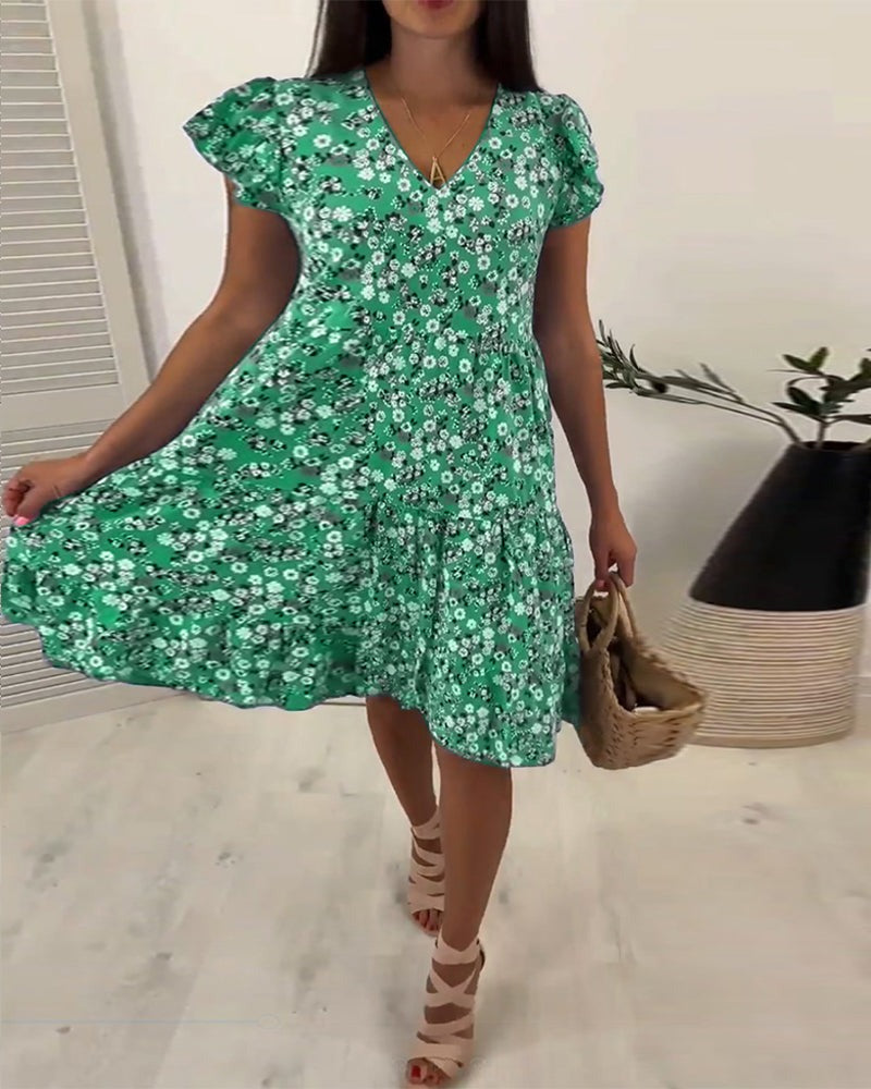 🔥Hot Sale 49% OFF💃Floral V-neck Sleeveless Vacation Dress-8