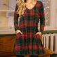 🎅Hot Sale 49% Off✨Loose Dress with Christmas Plaid Print-6