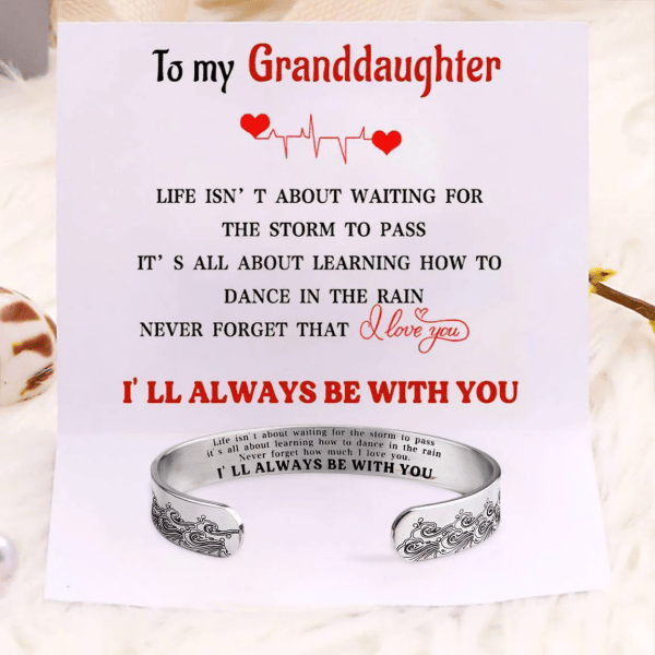 💖HOT SALE 75% OFF💖For Granddaughter I'll Always Be There For You Wave Cuff Bracelet-6