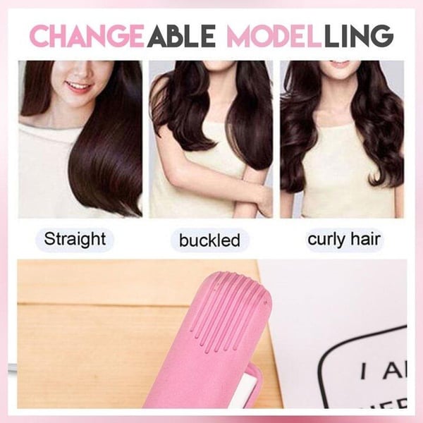 🎁ONLY ￡7.99/PCS TODAY !!!⏳2-in-1 Mini Curling Wand & Flat Iron Hair Straightener-1