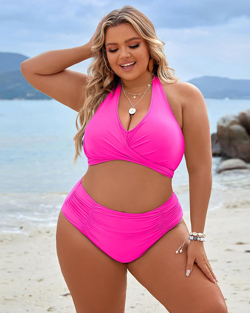 🩱Hot Sale 49% OFF👙 Tummy Control Bathing Suits Modest High Waisted Bikini Sets