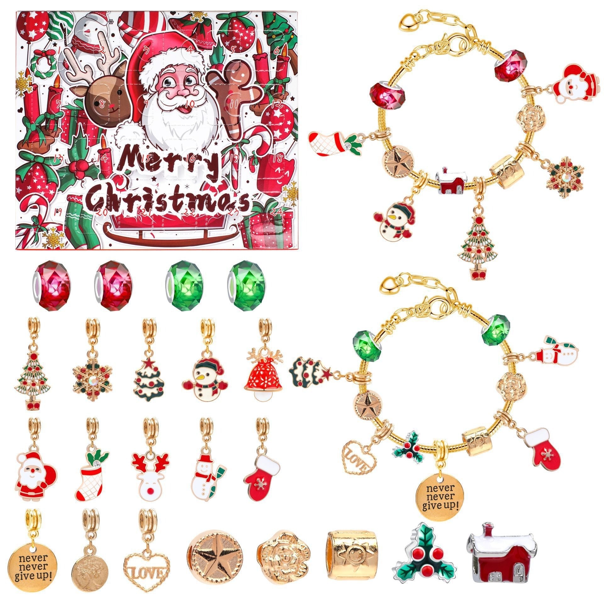 🎅Early Xmas Sale 49% OFF💥DIY 24 Days Christmas Countdown Calendar Bracelets Set-2