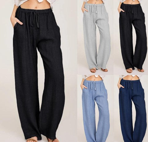 🔥LAST DAY SALE 49% OFF🔥Women's Summer Linen Cotton Wide Leg Pants