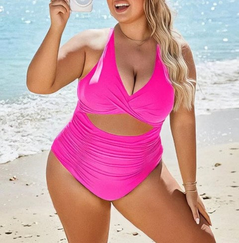 👙Summer Sale 49% Off🔥Womens Push-up Tummy Control Bathing Suits V-neck Cutout Swimsuits