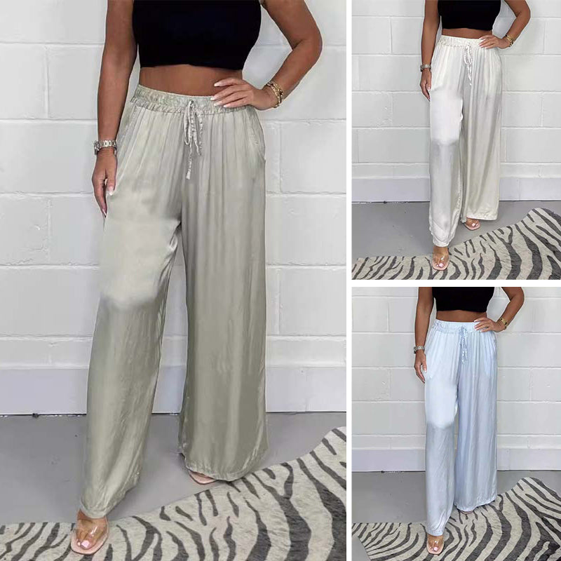 🔥LAST DAY SALE 49% OFF💃Straight Leg Smooth Loose Trousers-1