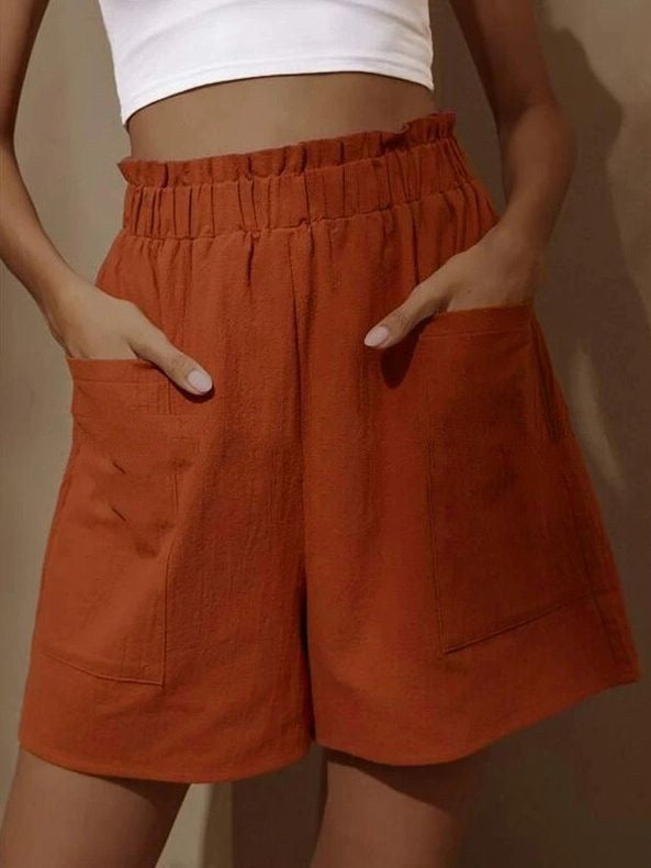 🔥Hot Sale - Women's Cotton High Waist Pocket Shorts-11