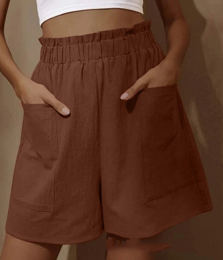 🔥Hot Sale - Women's Cotton High Waist Pocket Shorts-10