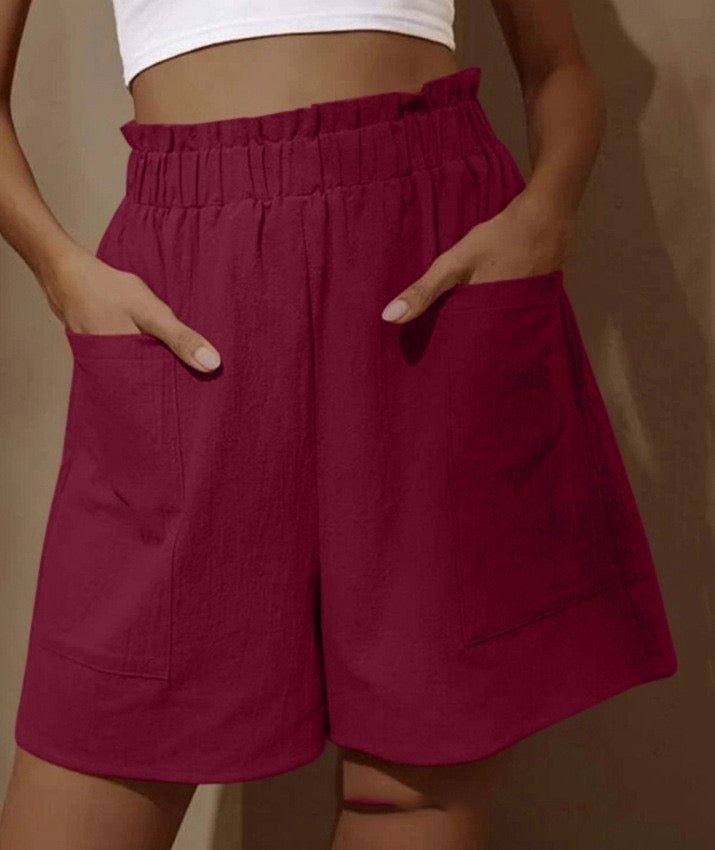 🔥Hot Sale - Women's Cotton High Waist Pocket Shorts-9