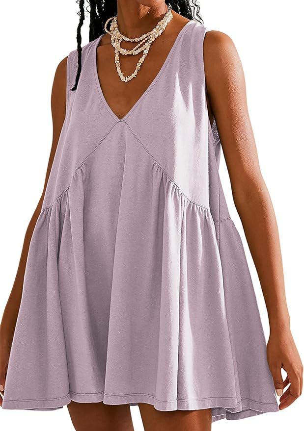 🔥SUMMER SALE 49% OFF💃2024 Women's Summer V-Neck Sleeveless Mini Dress (With Pockets)-11