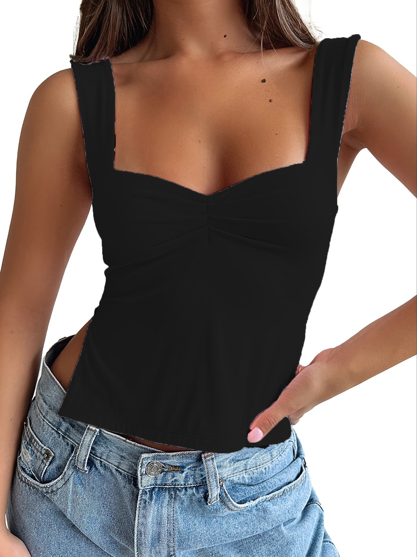 🎁LAST DAY 49% OFF🔥Women’s Sleeveless Slim Crop Tank Top-2