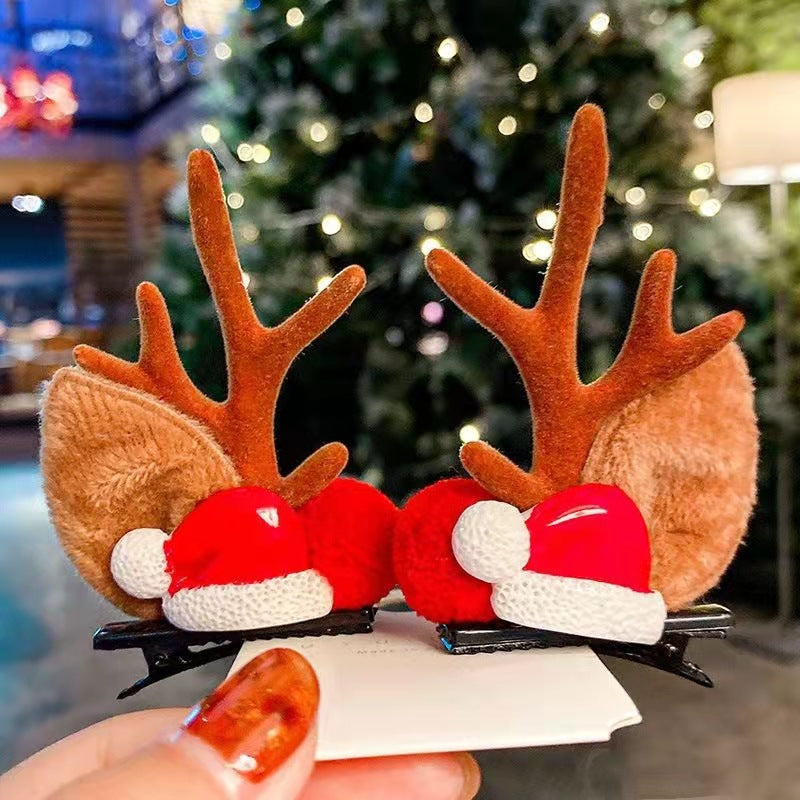 🎅🎄Christmas idea- 49% OFF🎁 Reindeer Antlers Xmas Hair Clip-6