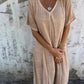 🔥LAST DAY SALE 49% OFF🔥Women's Loose V-neck cotton linen dress-4