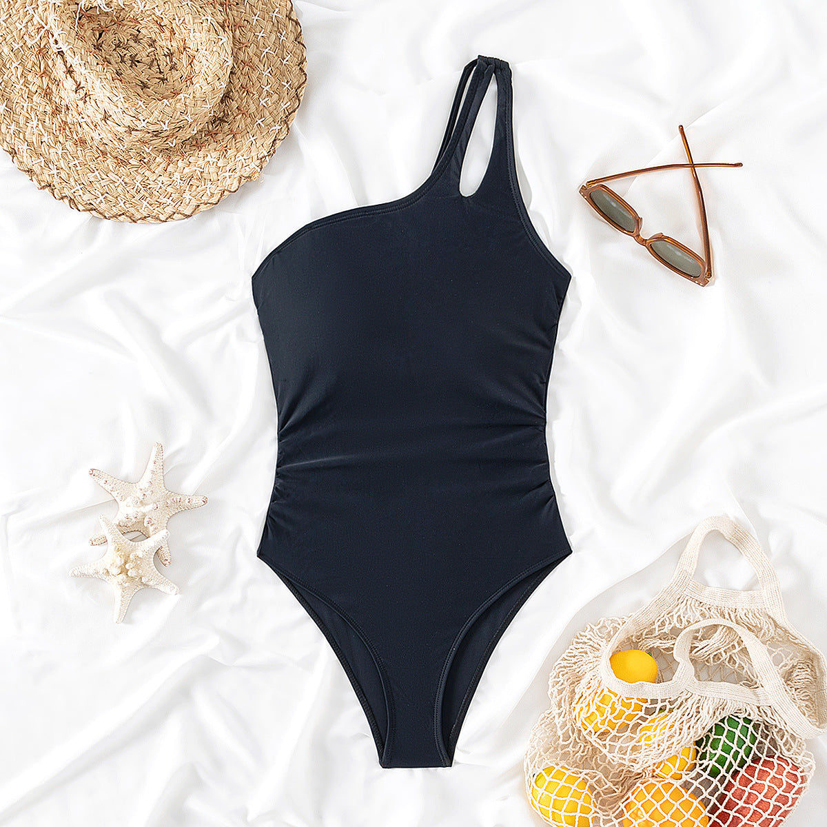 👙Summer Promotion 49% OFF❤️‍🔥One Shoulder Swimsuit-14